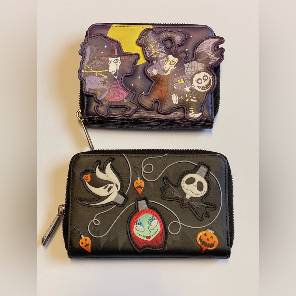 Nightmare Before Christmas Zip Wallets - Black & Purple bundle of 2